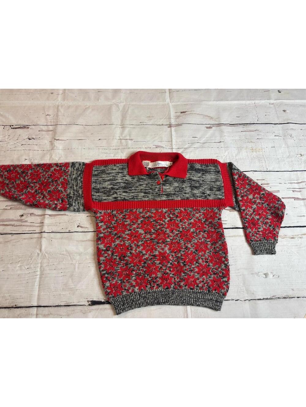 Vintage Knit Sweater Size 5 / 6 Small S Snowflakes (A5)